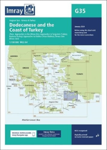 Imray Chart G35 - Dodecanese and the Coast of Turkey (Imray)(Sheet map, folded)
