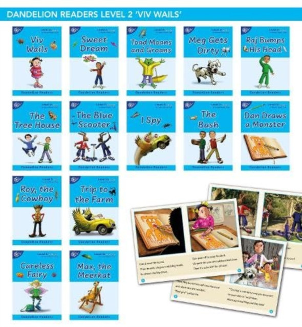 Phonic Books Dandelion Readers Vowel Spellings Level 2 (Two to three vowel teams for 12 different vowel sounds ai, ee, oa, ur, ea, ow, b'oo't, igh, l'oo'k, aw, oi, ar) - Decodable books for beginner readers Two to three vowel teams for 12 different vowel