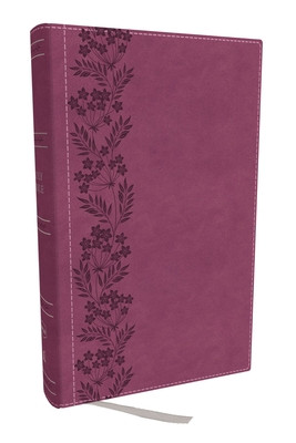 NKJV Personal Size Large Print Bible with 43,000 Cross References, Pink Leathersoft, Red Letter, Comfort Print (Thomas Nelson)(Imitation Leather)
