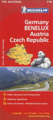 Michelin Germany, Benelux, Austria, Czech Republic Road and Tourist Map (Michelin)(Folded)