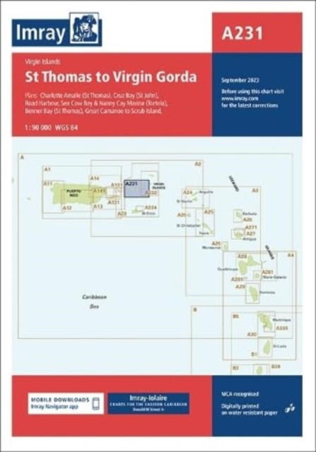 Imray Chart A231 - St Thomas to Virgin Gorda (Imray)(Sheet map, folded)