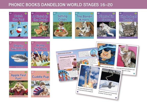 Phonic Books Dandelion World Stages 16-20 ('tch' and 've', two-syllable words, suffixes -ed and -ing and 'le') (Phonic Books)(Multiple-component retail product, slip-cased)
