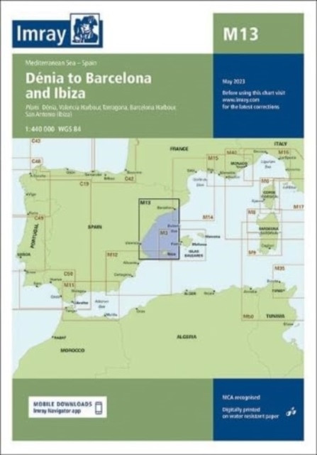 Imray Chart M13 - Denia to Barcelona and Ibiza (Imray)(Sheet map, folded)