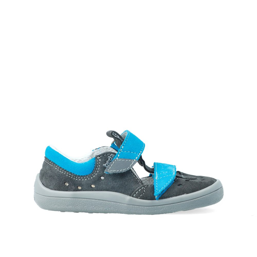 BEDA SANDÁLY ROBIN Grey Blue | Dětské barefoot sandály - 22