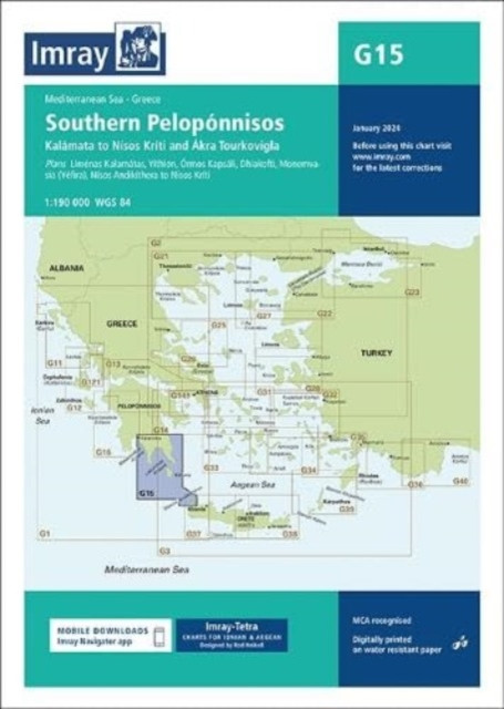 Imray Chart G15 - Southern Peloponnisos (Imray)(Sheet map, folded)