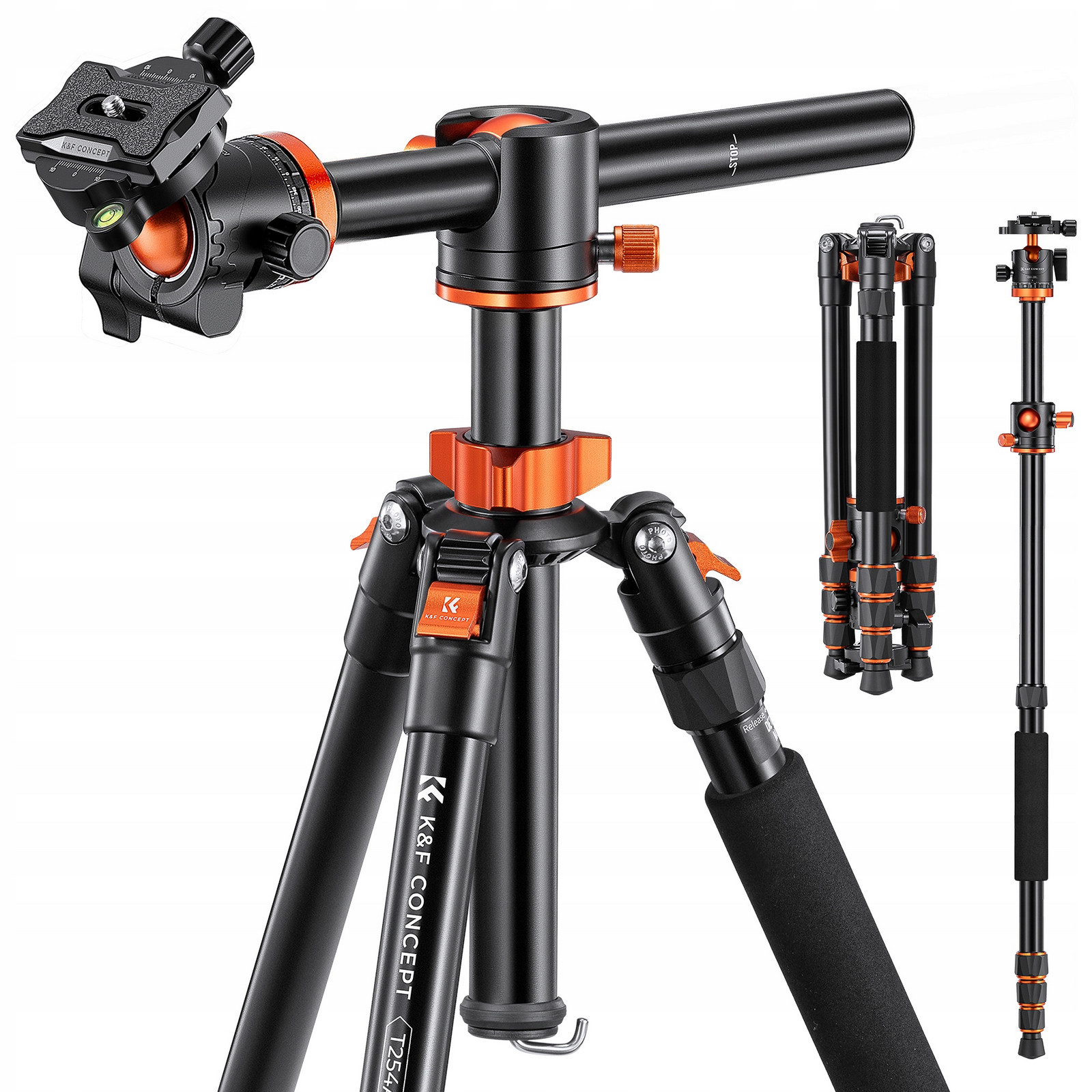 Stativ Pro Fotoaparát K&f Kulová Hlava BH-28L 193CM T254A4 Tripod Hliník