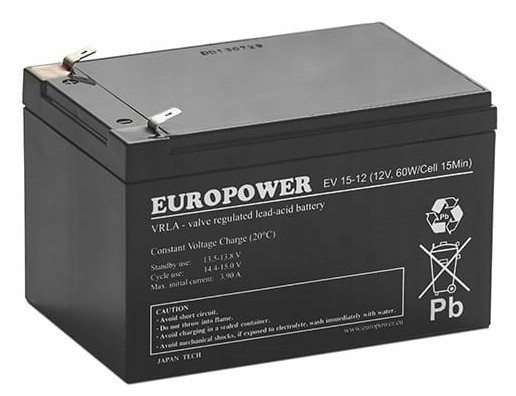 Baterie Agm Vrla Europower EV15-12 12V 15AH Ev 15-12 EV15-12 Ups