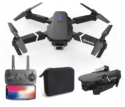 Dron E88 Hračka 4K Wifi Kamera Aplikace Náhradní Vrtule Pouzdro