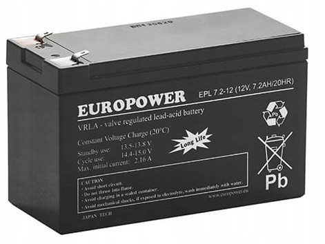 Baterie Agm Vrla Baterie Europower EPL7,2-12 12V 7,2AH Epl 7,2-12 EPL7.2