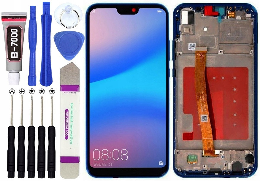 Displej Do Huawei P20 Lite LCD Rámeček Modrý