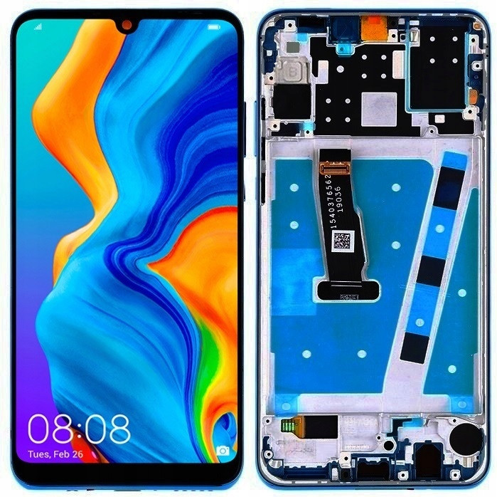 Displej Do Huawei P30 Lite LCD Rámeček Modrý