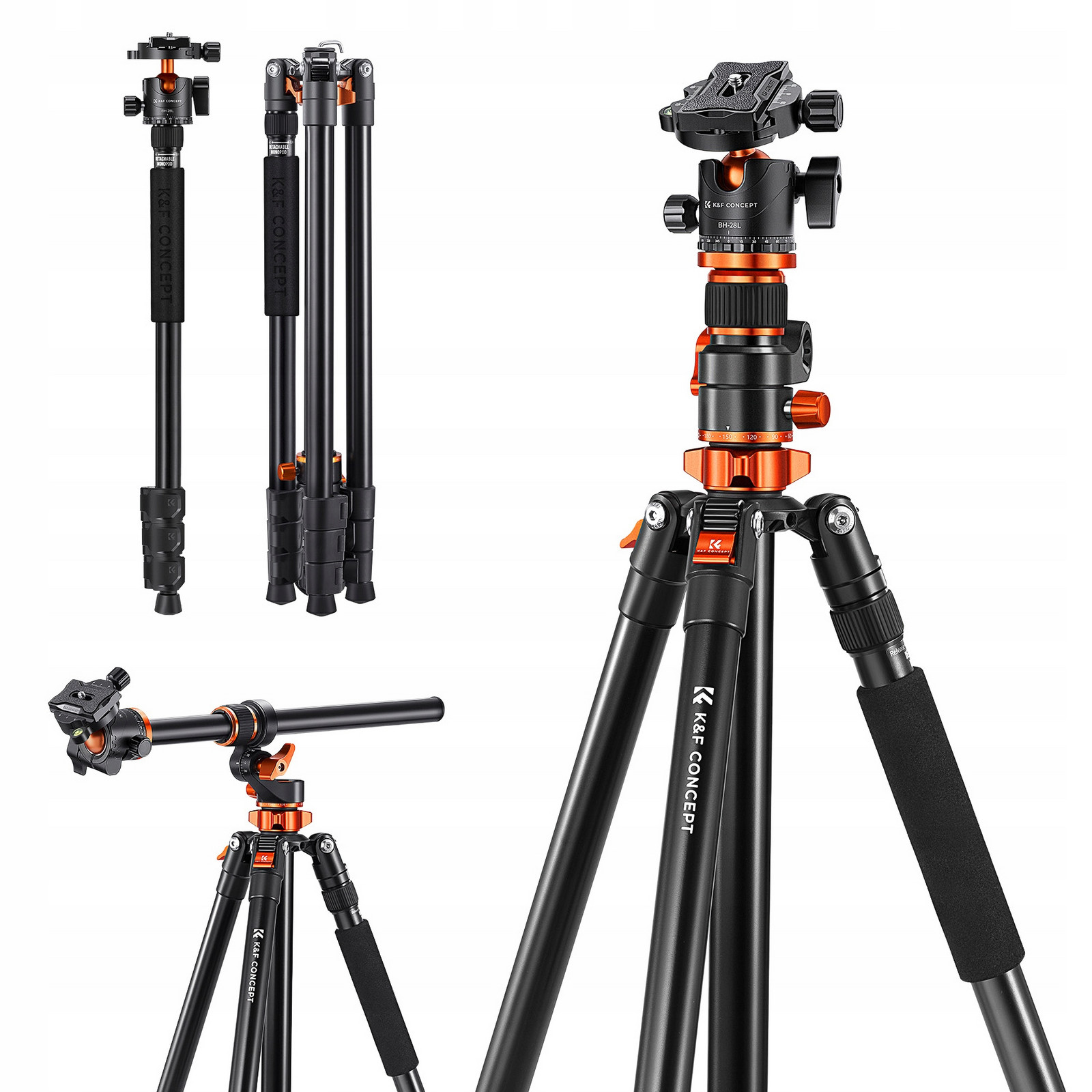 Monopod Stativ K&f Concept Lehký (hliník) Vodováha Deska Arca-Swiss