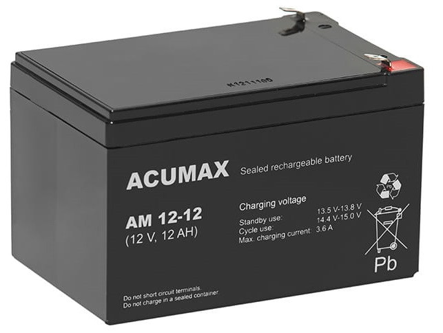 Baterie Acumax Am 12V 12Ah F2 T2 Faston 250 Apc Rbc Ups Napájecí Adaptér