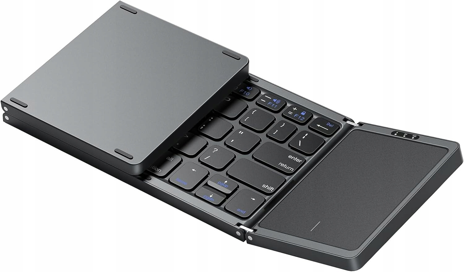 Bezdrátová skládací klávesnice Bluetooth TouchPad Qwerty Dark Grey