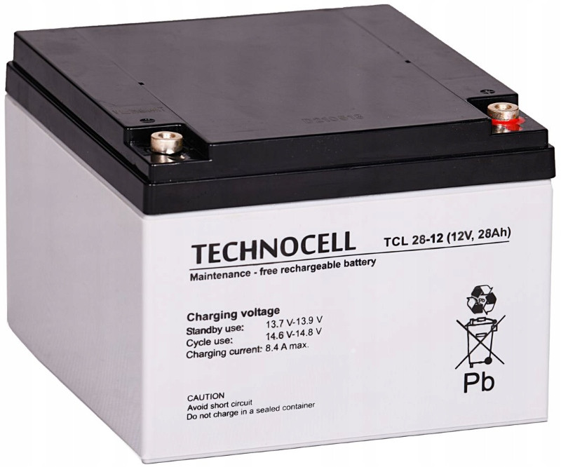 Výkonná Baterie Technocell Tcl 12V 28 Ah 28-12 28AH Agm Vrla Alarm