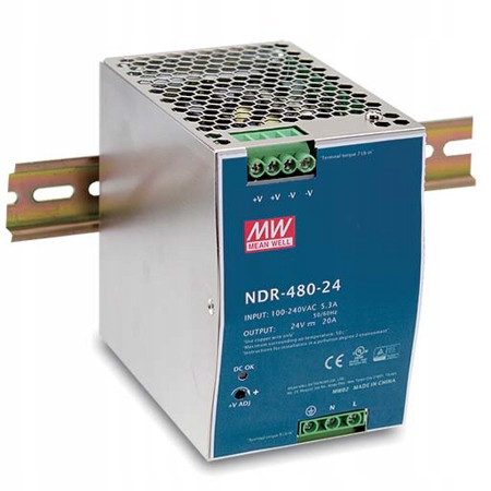 48V 10A 480W Mean Well NDR-480-48 napájecí adaptér