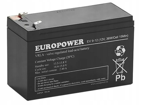 Baterie Agm Europower Ev 12V 9Ah F2 T2 Faston 250 Apc Rbc Ups