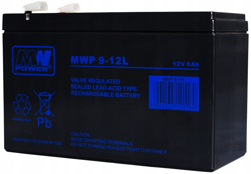 Akumulátor Baterie Agm Vrla Mw Power Mwp 12V 9Ah T2 Faston 250 Apc Rbc Ups