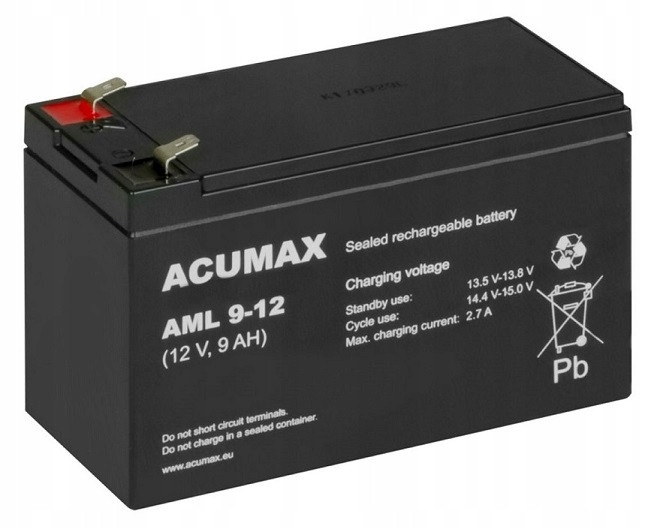 Baterie Agm Vrla Acumax Aml 12V 9Ah F2 T2 Faston 250 Apc Rbc Ups