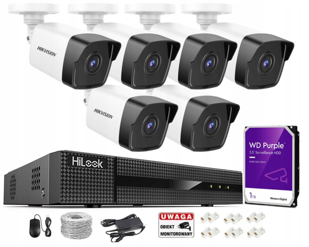 Hikvision 4MPX Monitorovací Sada 6 Kamer IPCAM-B4
