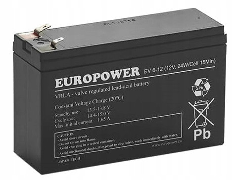 Baterie Agm Vrla Europower Ev 12V 6Ah Ev 6-12 EV6 Ups