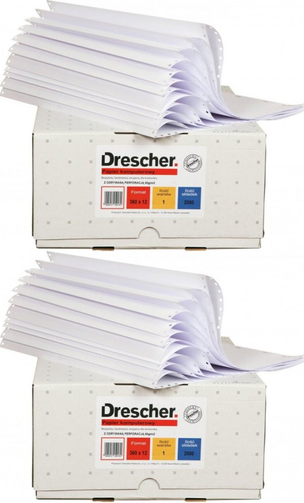Počítačový papír skládací Drescher 375 x 12 x2