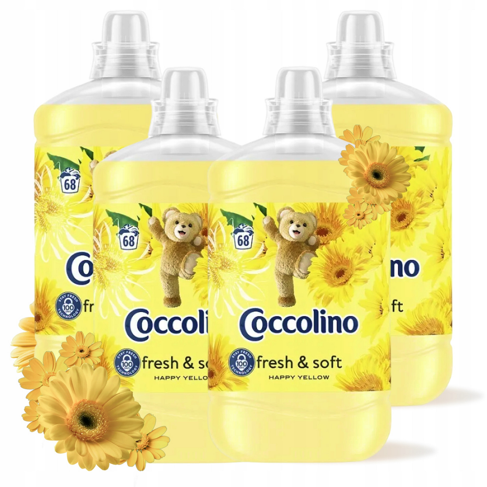 Coccolino Fresh&soft Aviváž Happy Yellow 4 x 1,7L=272 Praní