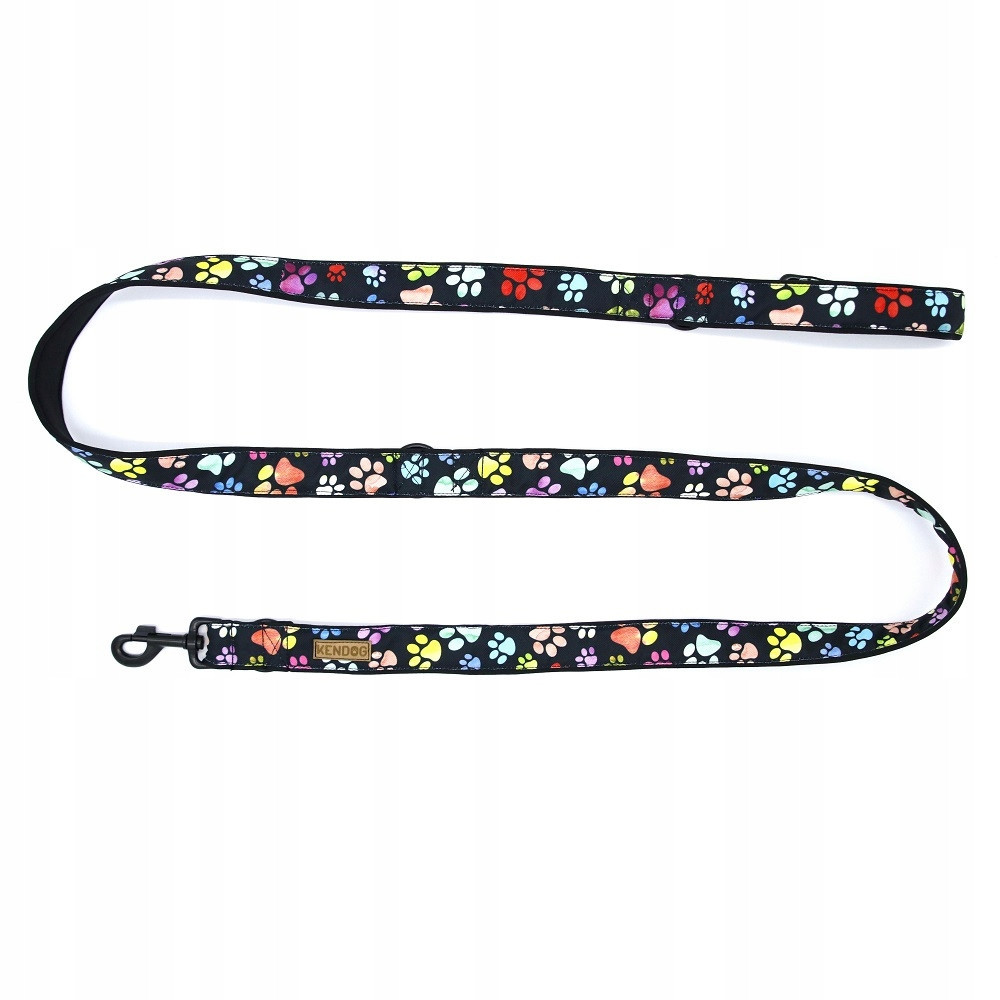 Vodítko přepínací pro psa vzor Barevné tlapky vyk. ručně, KenDog délka 200cm