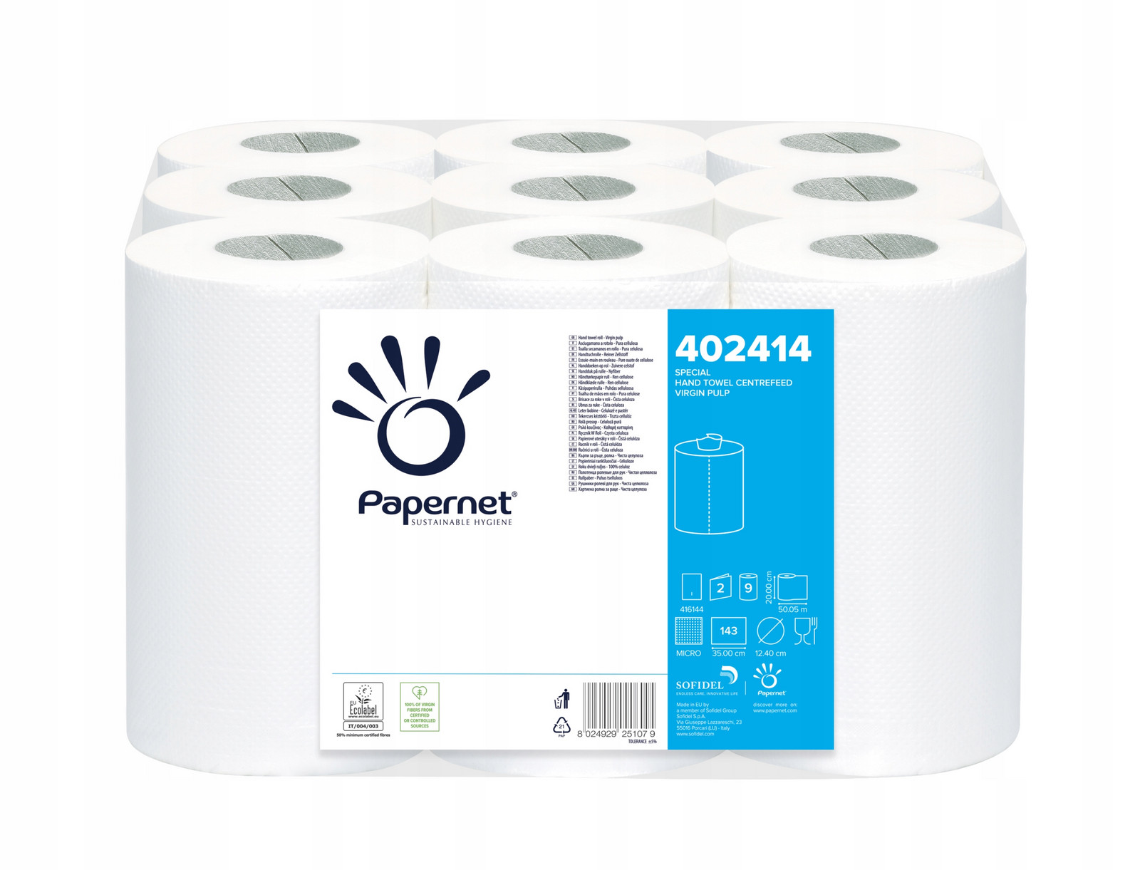 Ručník M1 2W Papernet 402414 Premium 52,5m 9 rolí