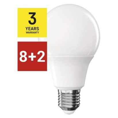 8 + 2 zdarma – LED žárovka Classic A60 / E27 / 9,5 W (75 W) / 1 055 lm / teplá bílá