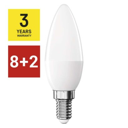 8 + 2 zdarma – LED žárovka Classic svíčka / E14 / 4,2 W (40 W) / 470 lm / teplá bílá