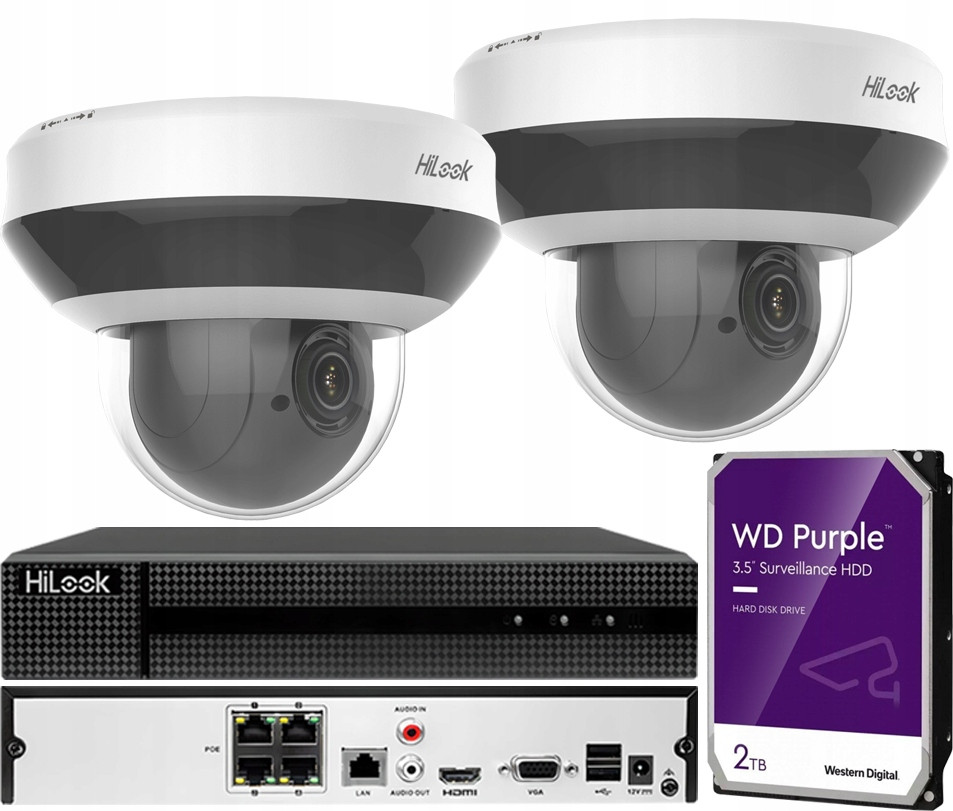 Ip monitorovací sada 2 Ptz kamery 4Mpx rekordér 4 Kanály pro rozšíření