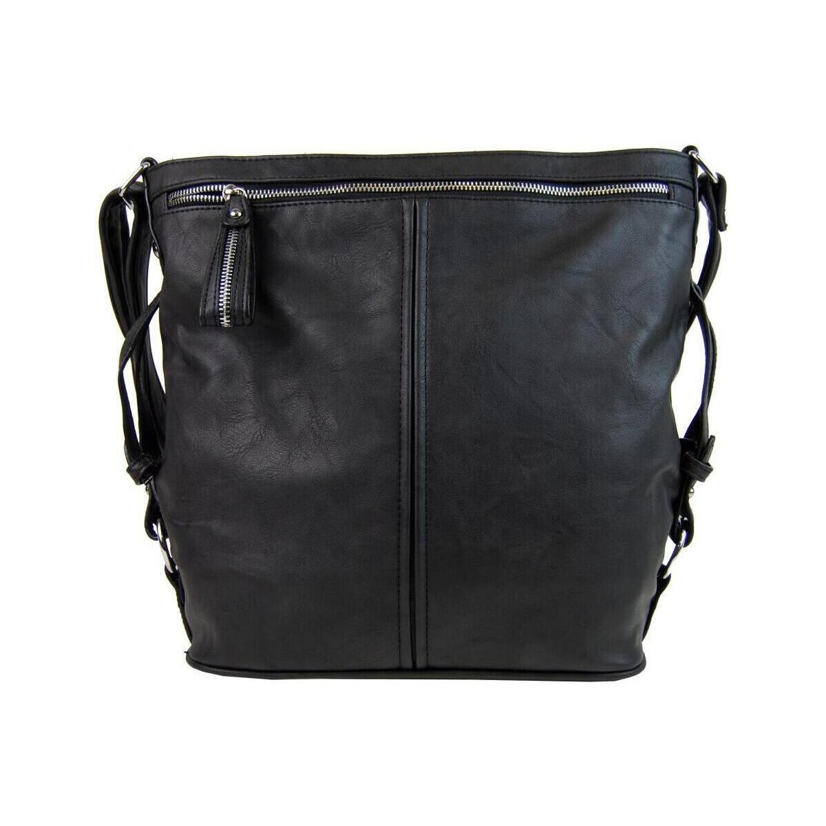 Mahel  Moderní velká crossbody kabelka 74-MH černá  Černá