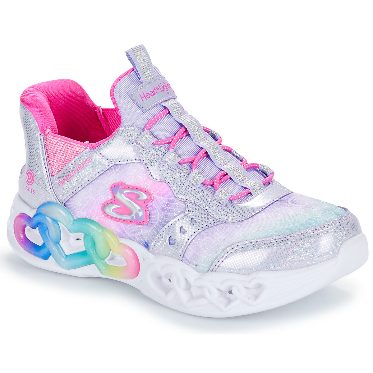 Skechers  INFINITE HEART LIGHTS  Stříbrná