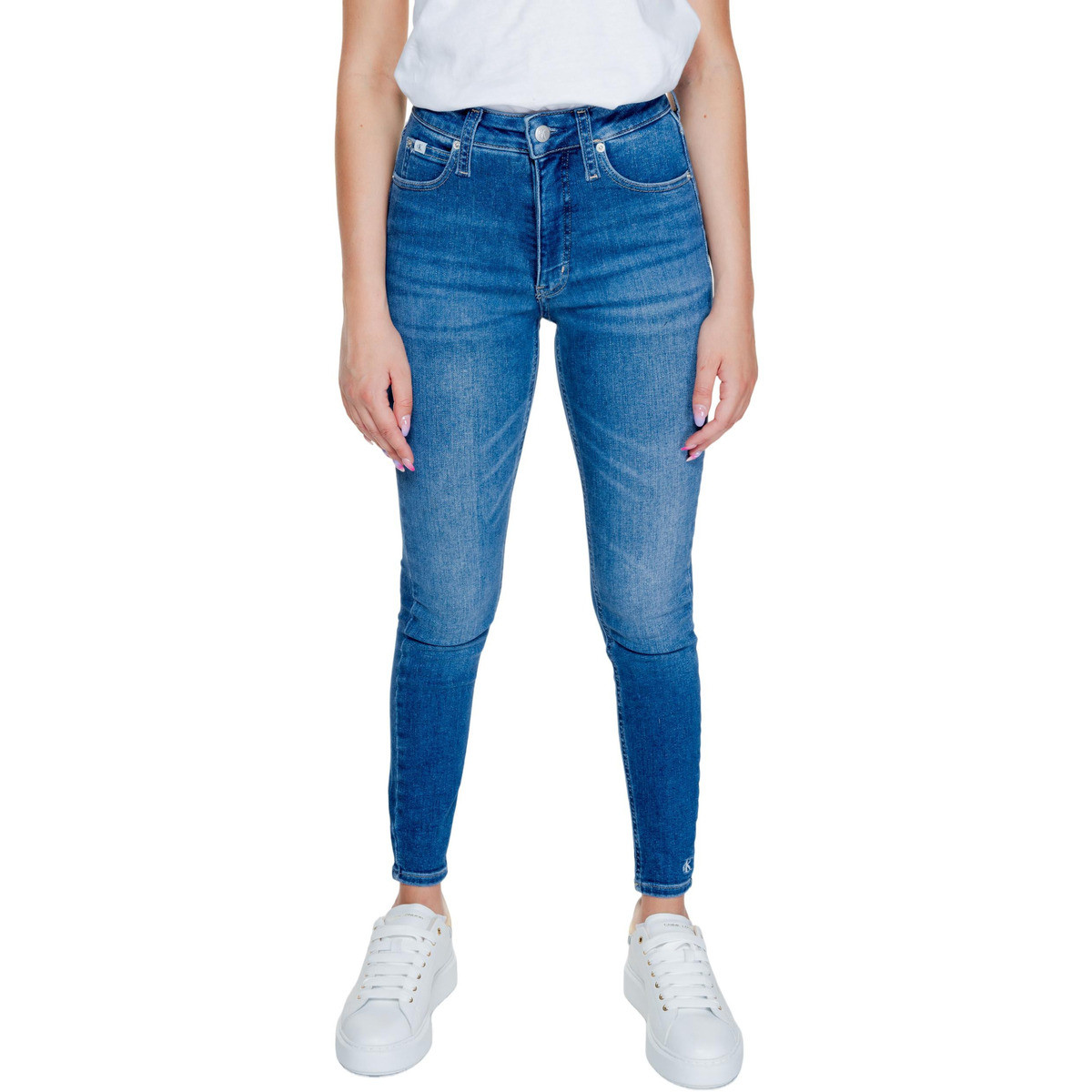 Calvin Klein Jeans  HIGH RISE SUPER J20J223651  Modrá