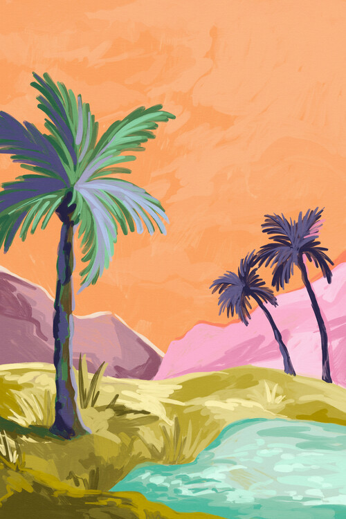 Goed Blauw Ilustrace Palmtrees, Goed Blauw, 26.7x40 cm