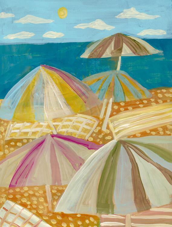 Eleanor Baker Ilustrace Beach in joy, Eleanor Baker, 30x40 cm