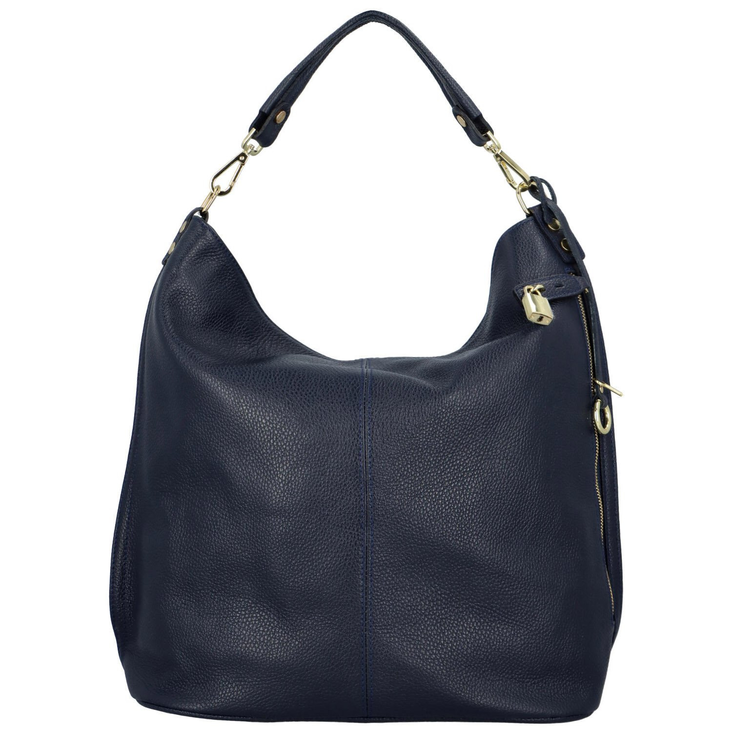 Dámská kožená kabelka na rameno tmavě modrá - Delami Dirky tmavě modrá