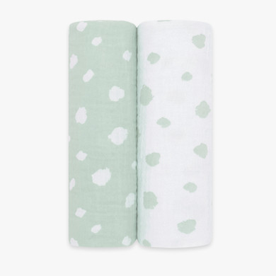 mušelínové pleny emma & noah sada 2 ks dots mint