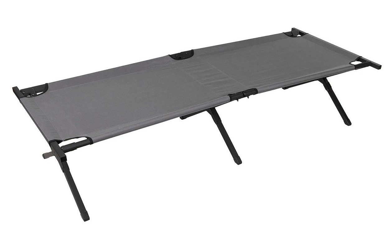 Polní lehátko skládací vojenské lůžko šedé Single Camp Bed Anthracite