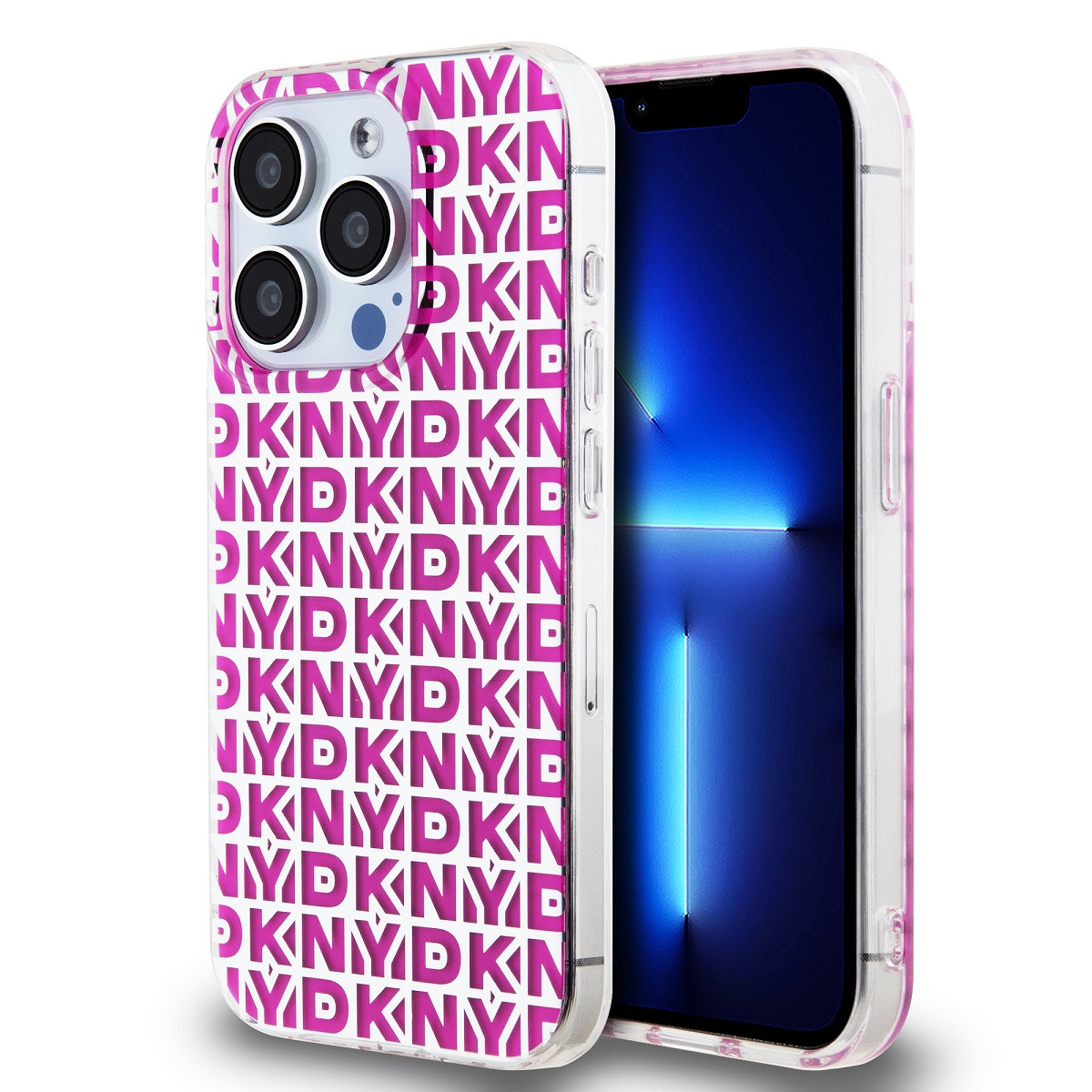 DKNY PC/TPU Repeat Pattern Zadní Kryt pro iPhone 15 Pro Max Pink