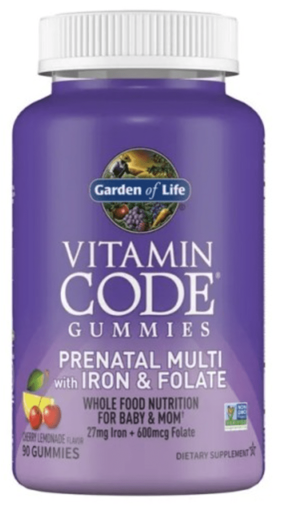 Garden of Life Vitamin Code Prenatal with Iron & Folate, multivitamin s železem a kyselinou listovou, podpora v těhotenství, 90 gumových bonbónů