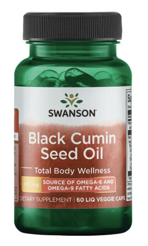 Swanson Black Cumin Seed Oil,  olej ze semen černuchy seté, 500 mg, 60 kapslí