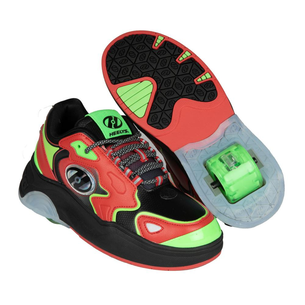 Heelys - Mega Pro - Ryder - Red/Neon Green/Black - koloboty Velikost boty: 38