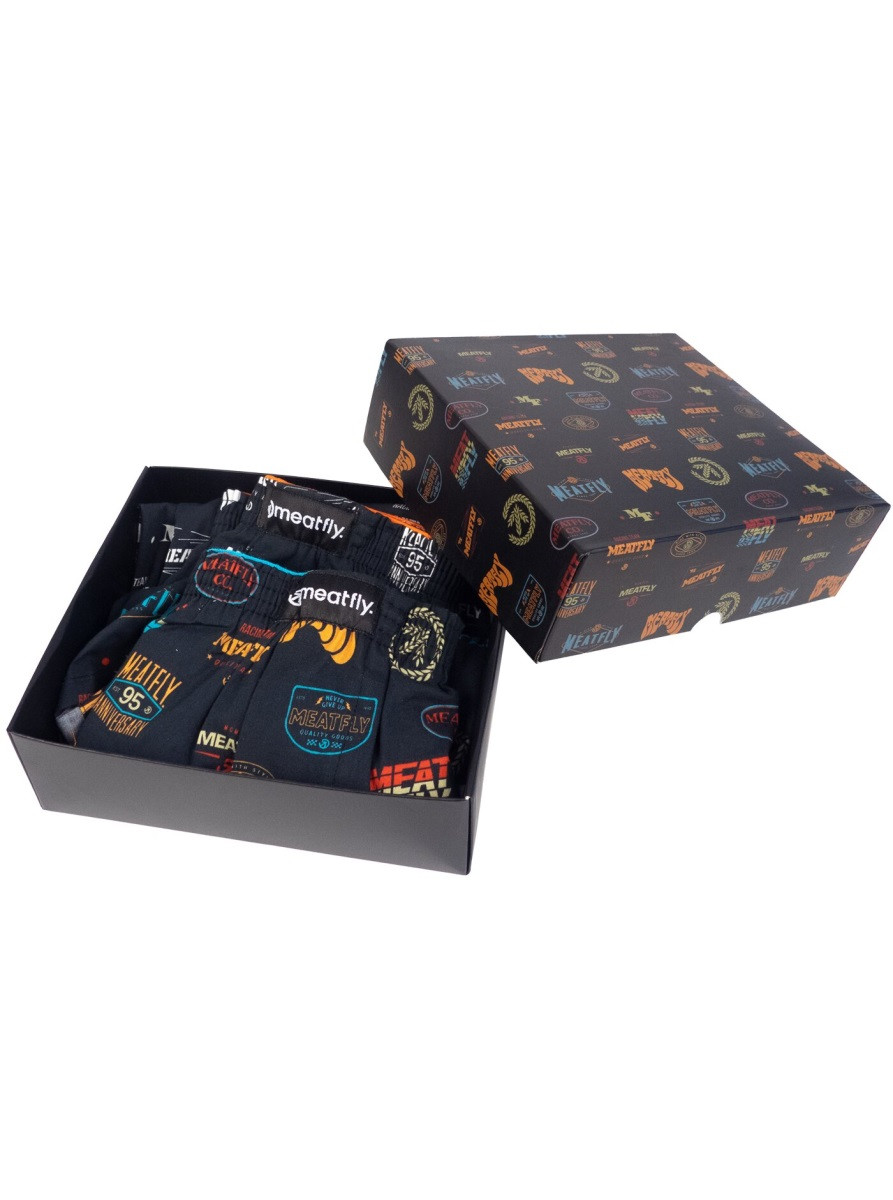 Pánské trenýrky meatfly agostino - double pack dárkové balení badges l