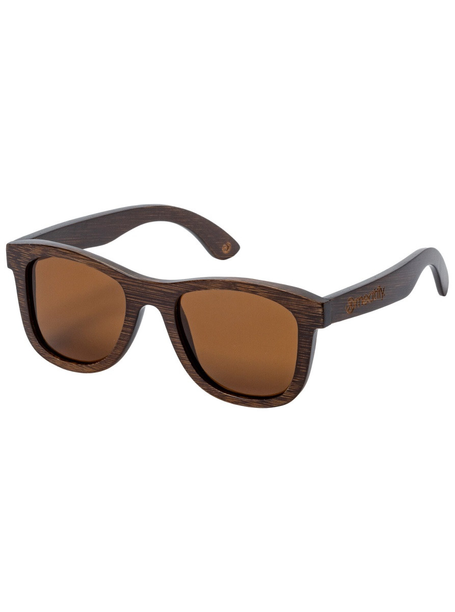 Sluneční brýle meatfly bamboo hnědá one size