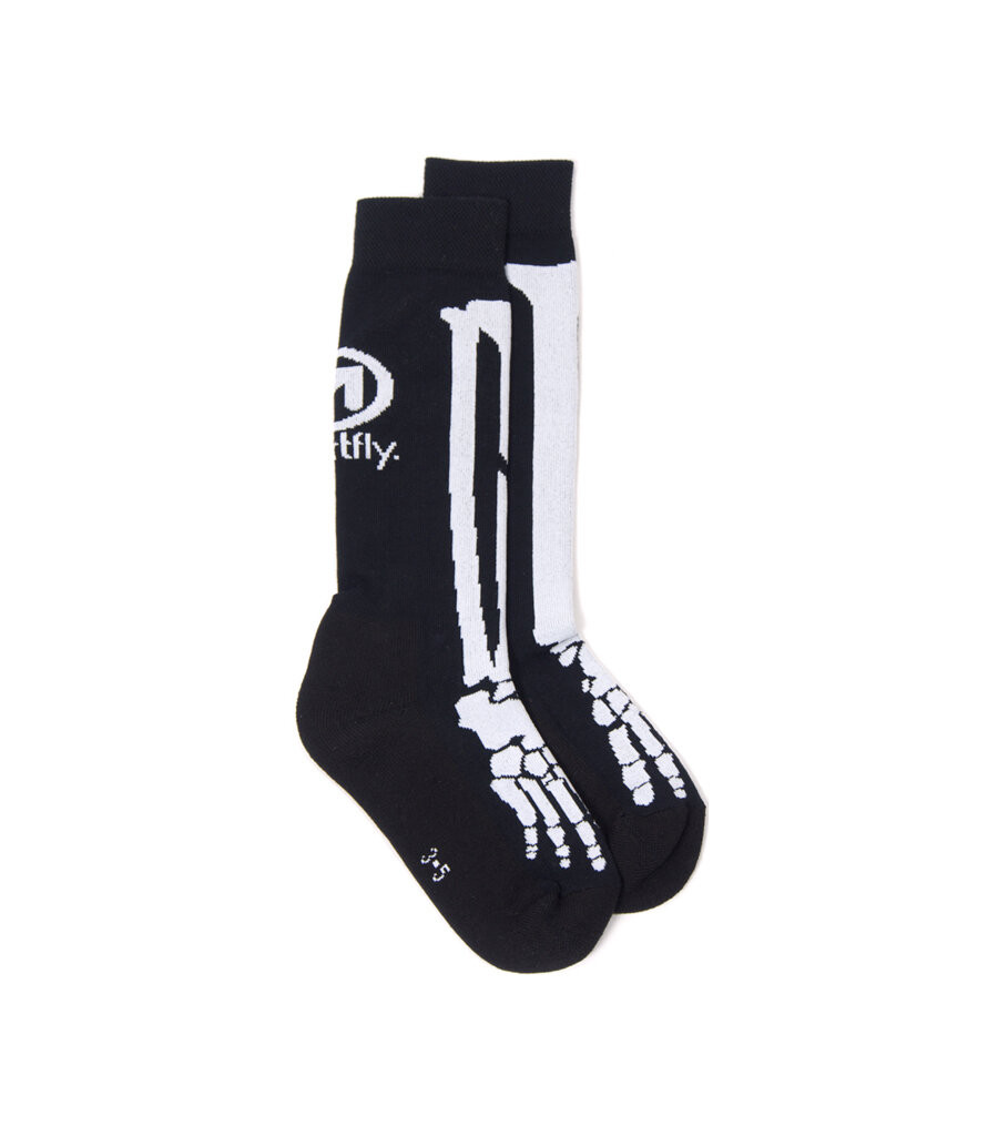 Unisex ponožky meatfly bones long černá m