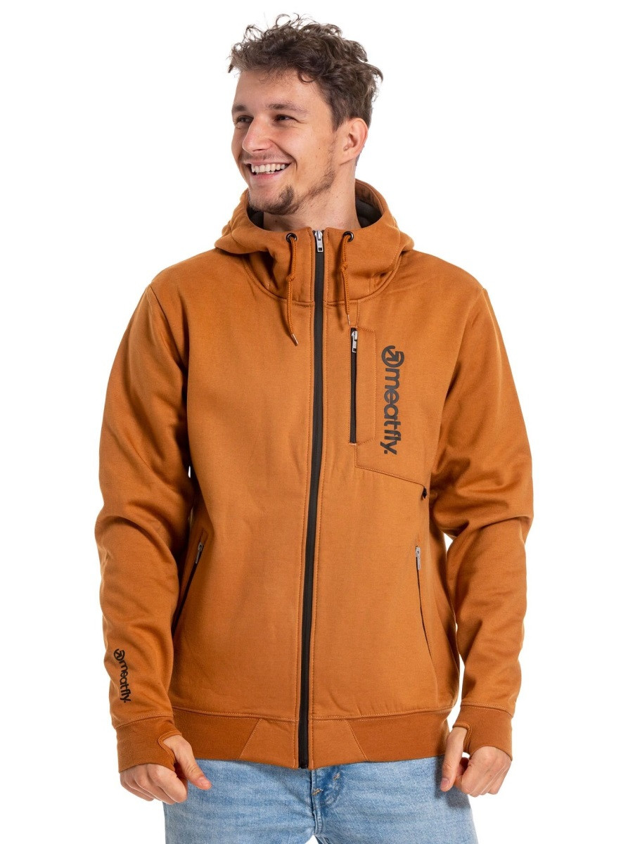 Pánská technická mikina meatfly lightyear hnědá s