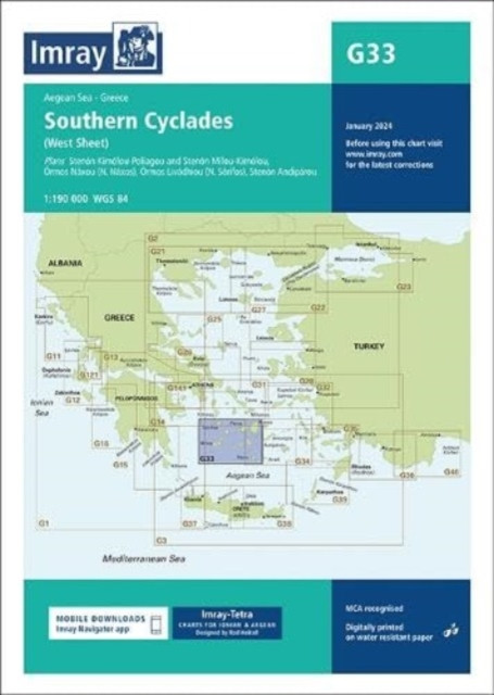 Imray Chart G33 - Southern Cyclades (Imray)(Sheet map, folded)
