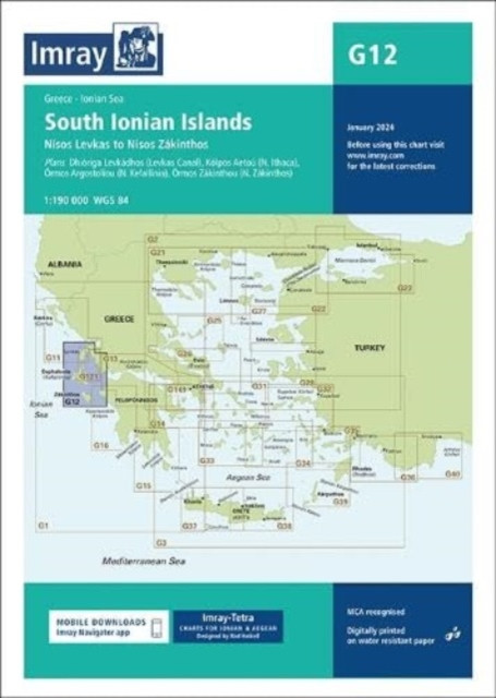 G12 South Ionian Islands - Nisos Levkas to Nisos Zakinthos (Imray)(Sheet map, folded)